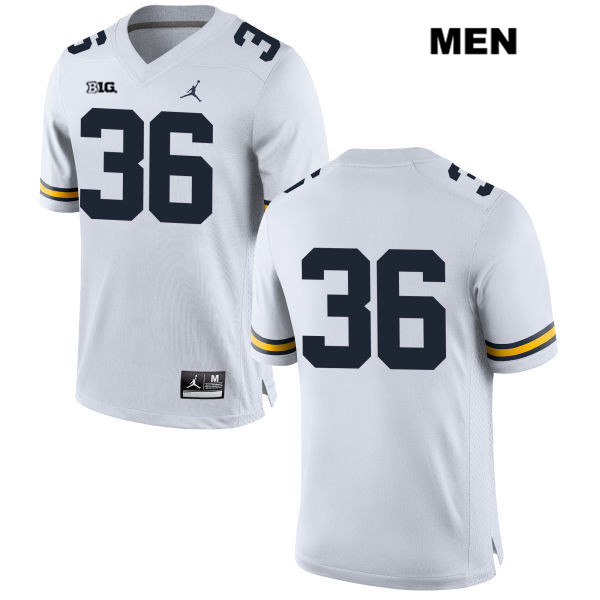 Men's NCAA Michigan Wolverines Ramsey Baty #36 No Name White Jordan Brand Authentic Stitched Football College Jersey PC25B08SG